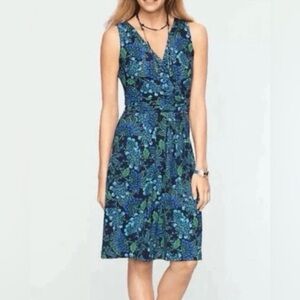Talbots Floral Sleeveless Cross Front Dress Floral Women’s Size 8 Stretch